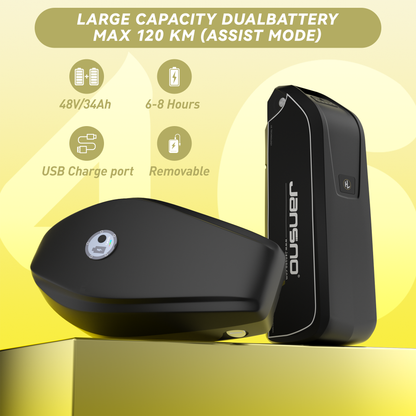 X70 Ebike – Long Range Dual Battery for Delivery Riders